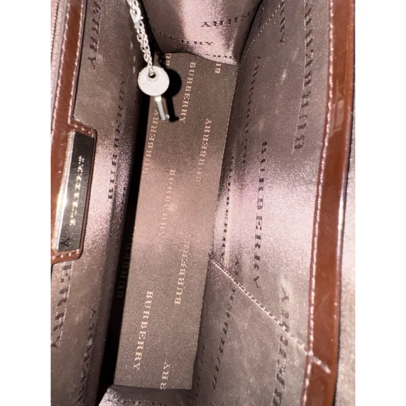 Burberry Nova Check Patent Leather Top Handle Bag - Picture 10 of 16